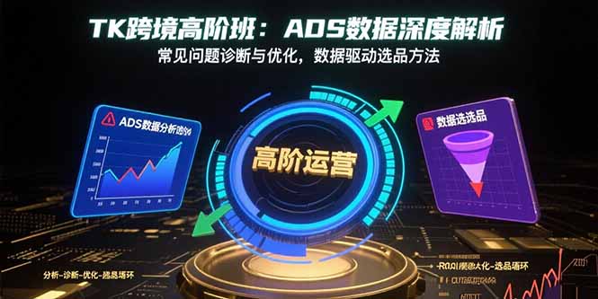 TK跨境高阶班：ADS数据深度解析，常见问题诊断与优化，数据驱动选品方法-生财