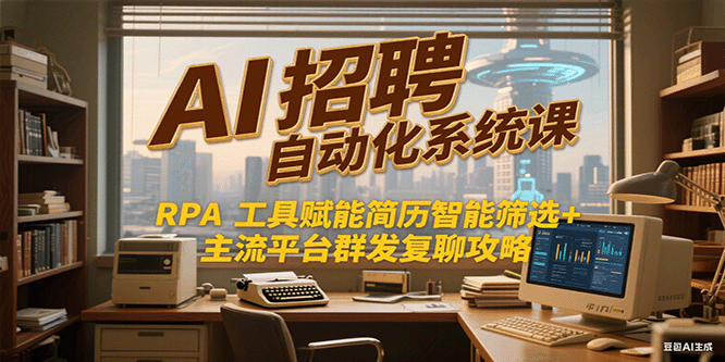 AI招聘自动化系统课,RPA工具赋能简历智能筛选+主流平台群发复聊全攻略-生财