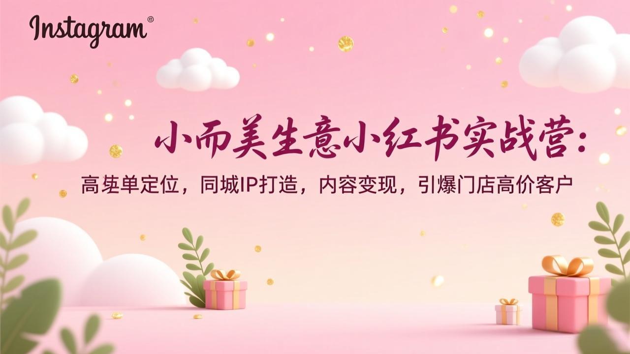 小而美生意小红书实战营：高客单定位，同城IP打造，内容变现，引爆门店高价客户-生财