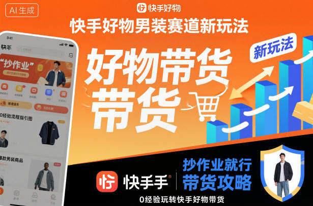 快手好物男装赛道新玩法,抄作业就行,0经验玩转快手好物带货-生财