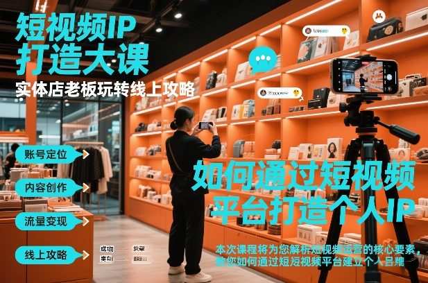 短视频ip打造大课，实体店老板玩转线上攻略-生财