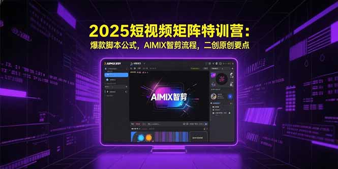 2025短视频矩阵特训营:爆款脚本公式,AIMIX智剪流程,二创原创要点-生财