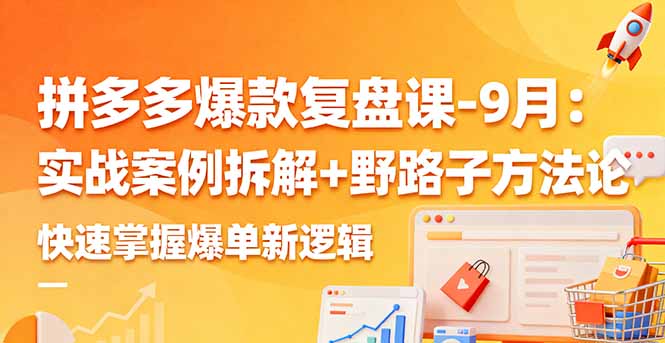 拼多多爆款复盘课-9月：实战案例拆解+野路子方法论，快速掌握爆单新逻辑-生财