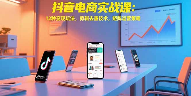 抖音电商实战课:12种变现玩法,剪辑去重技术,矩阵运营策略-生财