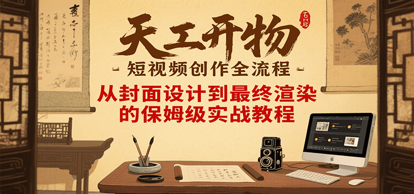 天工开物短视频创作全流程，从封面设计到最终渲染的保姆级实战教程-生财