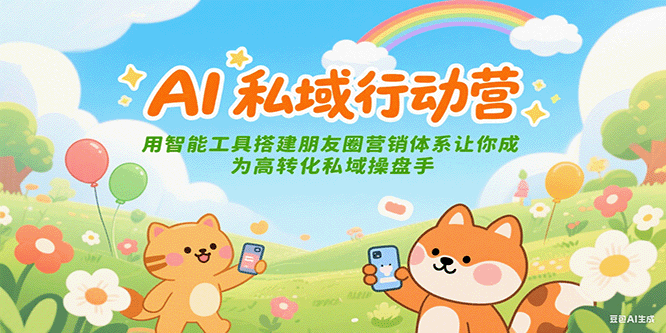 AI私域行动营：用智能工具搭建朋友圈营销体系让你成为高转化私域操盘手-生财