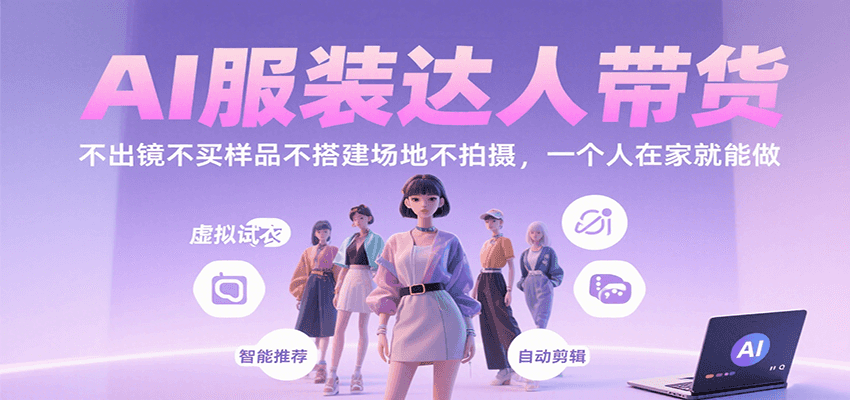 AI服装达人带货,不出镜不买样品不搭建场地不拍摄,一个人在家就能做-生财