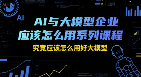 AI与大模型企业应该怎么用系列课程，究竟应该怎么用好大模型-生财