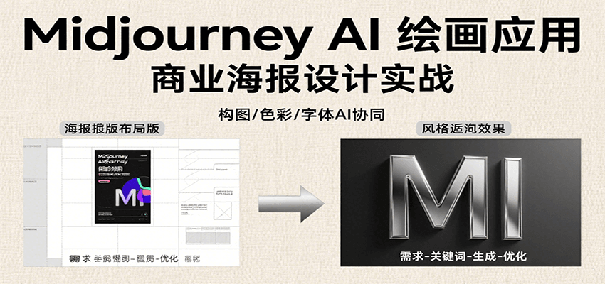 Midjourney AI绘画应用，关键词指令解析、漫画头像制作、海报设计、3D人物生成等-生财