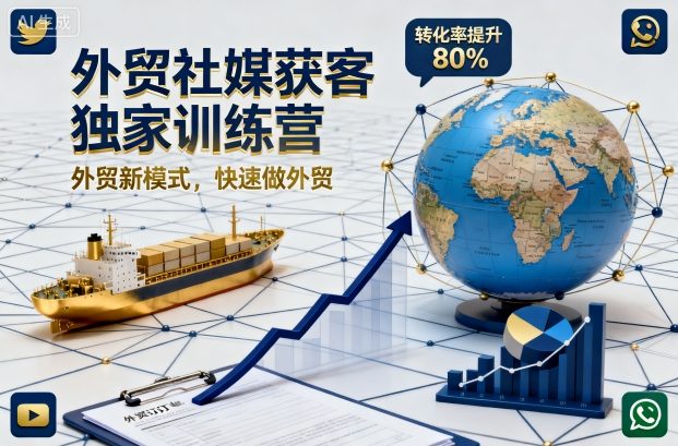 外贸社媒获客独家训练营,外贸新模式,快速做外贸(更新)-生财