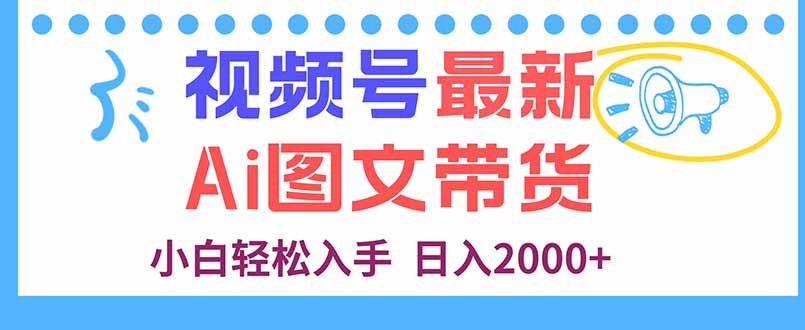 视频号最新AI图文带货，每天几分钟，小白轻松入手，日入2000+-生财