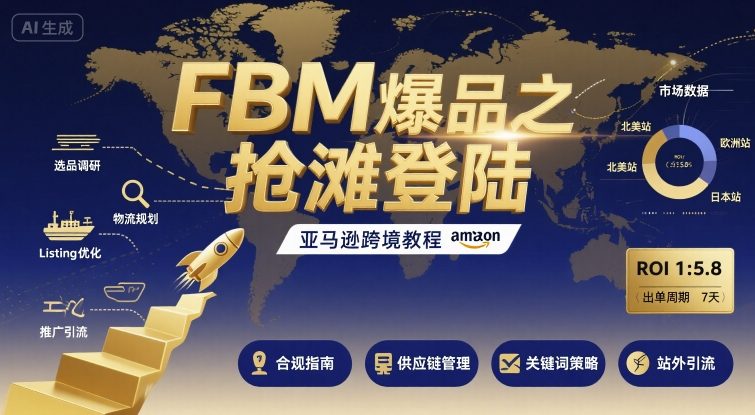 FBM爆品之抢滩登陆-亚马逊跨境教程-生财