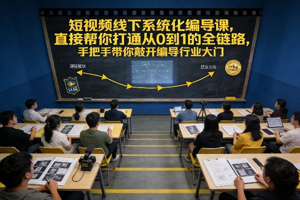 短视频线下系统化编导课，直接帮你打通从0到1的全链路，手把手带你敲开编导行业大门-生财