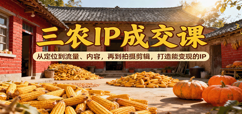 三农IP成交课:从定位到流量、内容,再到拍摄剪辑,打造能变现的IP-生财
