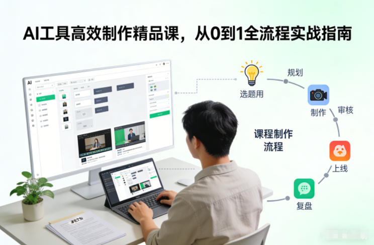 AI工具高效制作精品课，从0到1全流程实战指南-生财