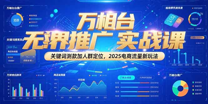万相台无界推广实战课，关键词测款加人群定位，2025电商流量新玩法-生财