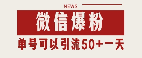 微信爆粉,私域暴力引流打法日引千粉 单号日进50+【揭秘】-生财