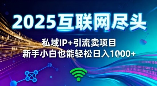 2025网创尽头王炸项目!私域IP+精准引流,新手小白在家躺賺日入1k,零经验也能上手【揭秘】-生财