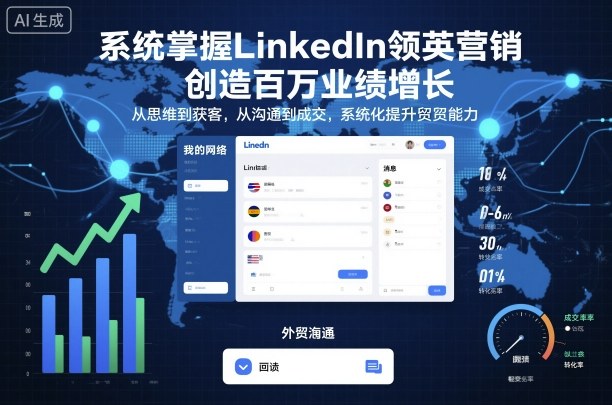 系统掌握LinkedIn领英营销,创造百万业绩增长,从思维到获客,从沟通到成交,系统化提升外贸能力-生财