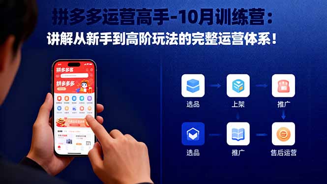 拼多多运营高手-10月训练营:讲解从新手到高阶玩法的完整运营体系!-生财