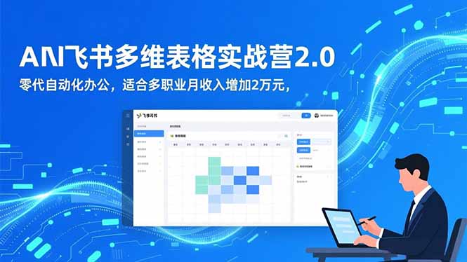 AI+飞书多维表格实战营2.0:零代码自动化办公,适合多职业月收入增加2万元-生财