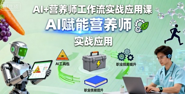 AI+营养师工作流实战应用课,AI赋能营养师-生财