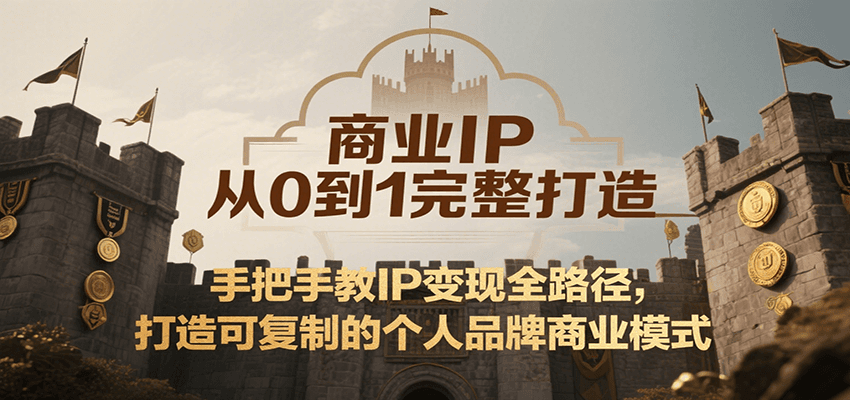 商业IP从0到1完整打造，手把手教IP变现全路径，打造可复制的个人品牌商业模式-生财