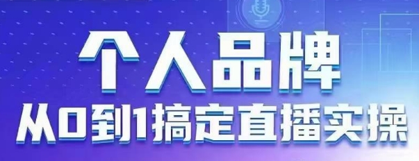 个人品牌：从0到1搞定直播实操，用直播为你的个人品牌赋能，六大实操板块，放大个人影响力-生财