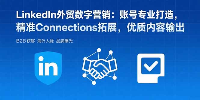 LinkedIn外贸数字营销：账号专业打造，精准Connections拓展，优质内容输出-生财