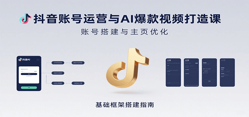 抖音账号运营与AI爆款视频打造课:含账号搭建、运营及多种AI特效视频制作方法-生财