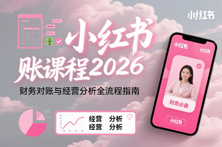 小红书对账课程2026,财务对账与经营分析全流程指南-生财