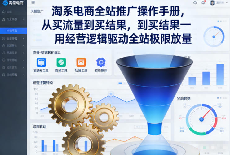 淘系电商全站推广操作手册，从买流量到买结果一用经营逻辑驱动全站极限放量-生财