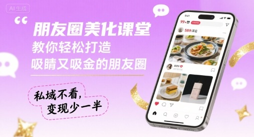 朋友圈美化课堂,教你轻松打造,吸睛又吸金的朋友圈,私域不看,变现少一半-生财