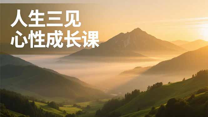 人生三见心性成长课，见天地众生自己，搞透人性安顿身心，活出清晰自我，内在富足无价-生财