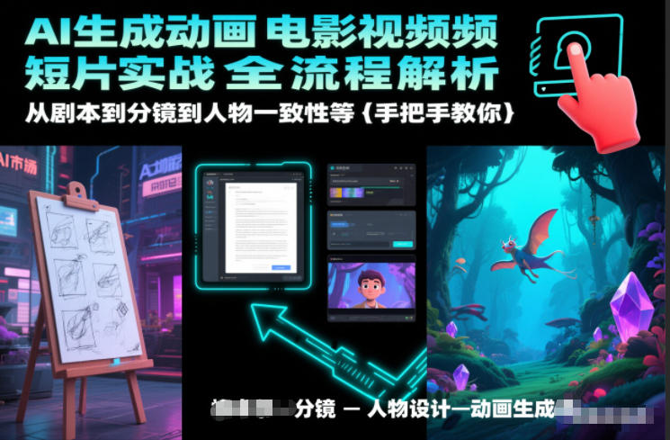 AI生成动画电影视频短片实战全流程解析，从剧本到分镜到人物一致性等手把手教你-生财