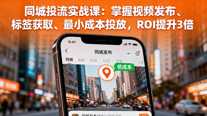 同城投流实战课:掌握视频发布、标签获取、最小成本投放,ROI提升3倍-生财