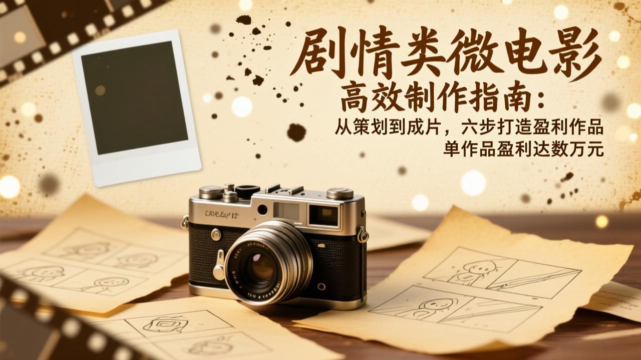剧情类微电影高效制作指南：从策划到成片，六步打造盈利作品，单作品盈利达数万元-生财