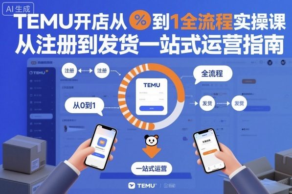 TEMU开店从0到1全流程实操课,从注册到发货一站式运营指南-生财