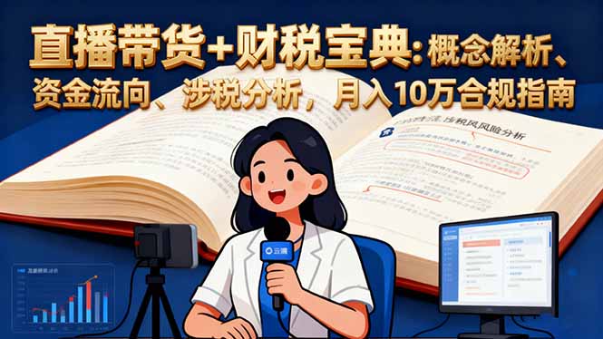 直播带货+财税宝典:概念解析、资金流向、涉税分析,月入10万合规指南-生财
