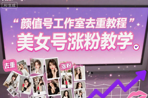 颜值号工作室去重教程，美女号涨粉教学-生财