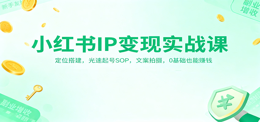 小红书IP变现实战课:定位搭建,光速起号SOP,文案拍摄,0基础也能赚钱-生财