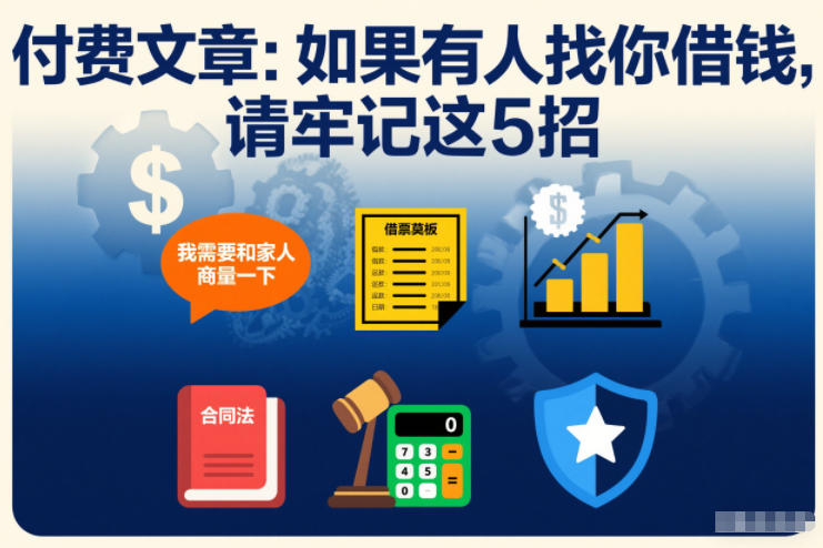 付费文章：如果有人找你借钱，请牢记这5招-生财