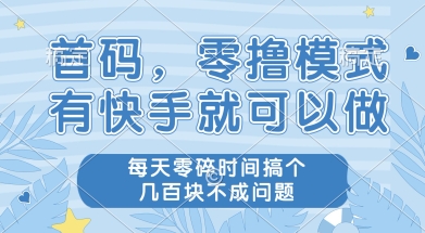 首码零撸项目,有快手就可以做,每天业务时间搞个几张不是问题【揭秘】-生财