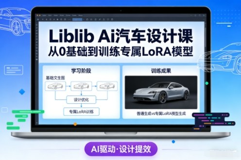 Liblib Ai汽车设计课,从0基础文生图,到教你训练专属设计和风格LoRA模型-生财