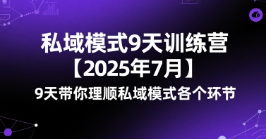 私域模式9天训练营【2025年7月】9天带你理顺私域模式各个环节-生财
