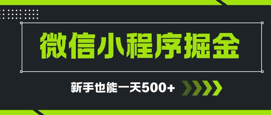 微信小程序自撸广告项目,0投资暴力玩法,新手小白一天轻松500+-生财