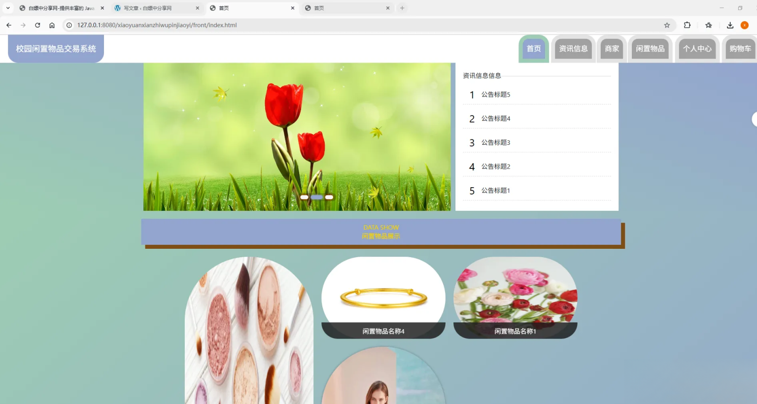 基于Spring Boot的校园闲置物品交易系统代码-生财