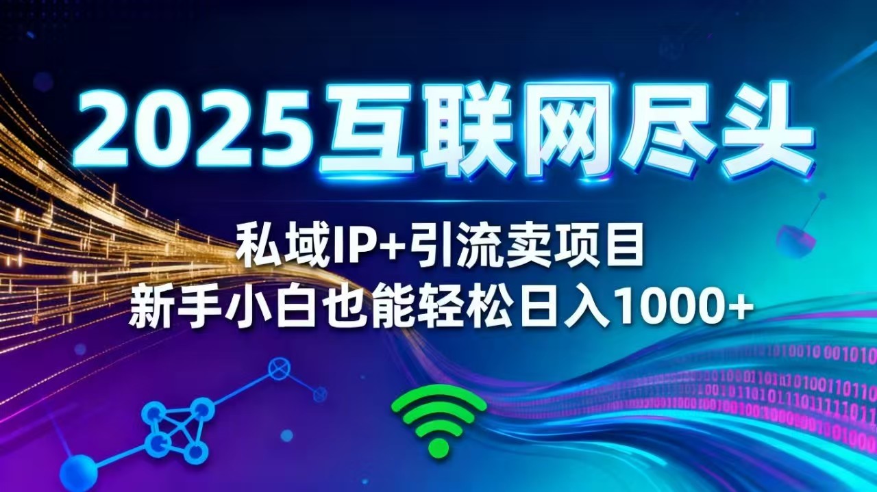 2025网创尽头王炸项目!私域 IP + 精准引流,新手小白在家躺赚日入 1000+-生财