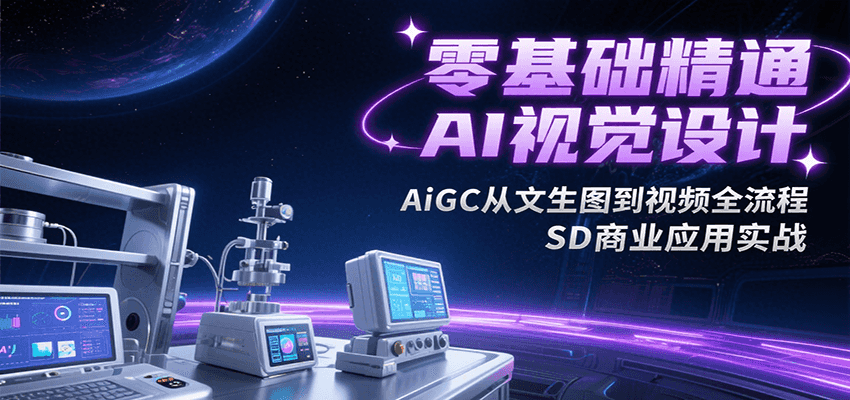 零基础精通AI视觉设计，AiGC从文生图到视频全流程，SD商业应用实战-生财