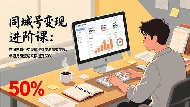 同城号变现进阶课：在同城赛道中实现精准引流与高效变现，单店月引流成交额提升50%-生财